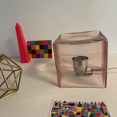 Cubo Velador Transparente Rosa - tienda online