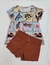 Conjunto Infantil Feminino Blusa Estampas Bichinhos + Short Cenoura