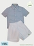 Conjunto Bebê Masculino Camisa Cinza + Short Branco