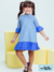 Vestido Barra com Babados Infantil - Azul