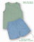 Conjunto Masculino Basico Infantil Regata Verde + Short Azul