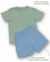 Conjunto Masculino Basico Infantil Camisa Verde + Short Azul