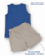 Conjunto Masculino Basico Infantil Regata Azul + Short Areia