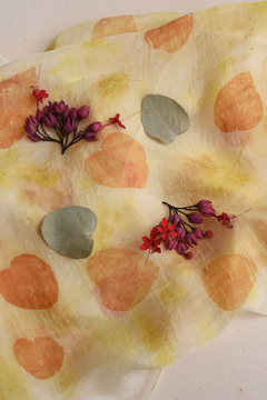 Eucaliptus and Clerodendron Silk Scarf - online store