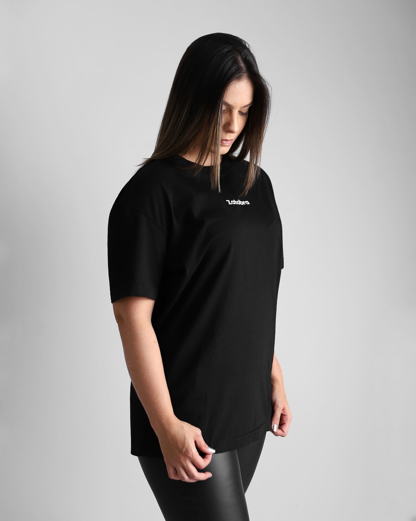 Camiseta oversized preta feminina Inverno Urbano Zatobra