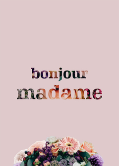 Placa decorativa Bonjour Madame - Quero Decor