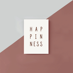 Placa decorativa Escrita Happiness - comprar online