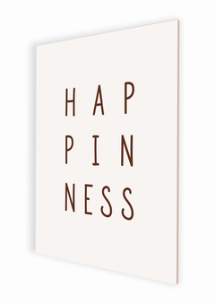 Placa decorativa Escrita Happiness