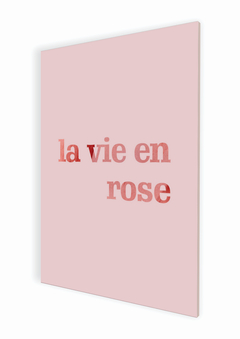 Placa decorativa Frase La vie en Rose