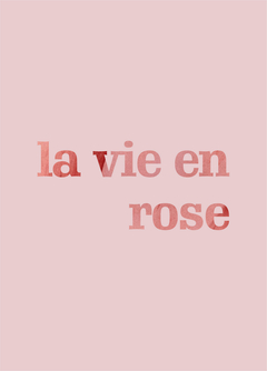 Placa decorativa Frase La vie en Rose - Quero Decor