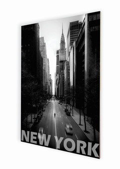 Placa decorativa Nova York preto e branco