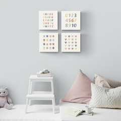 Placa Decorativa Infantil Números coloridos tons pastéis - comprar online