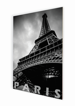 Placa decorativa Torre Eiffel em preto e branco