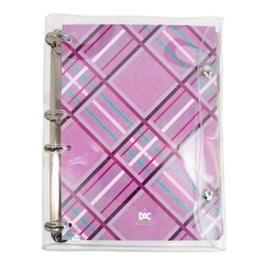 Caderno argolado colegial vision xadrez rosa 192 fls - dac