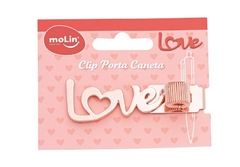 Clip com porta caneta linha love - molin