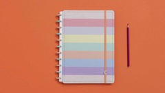 Caderno inteligente arco-iris pastel - tamanho grande
