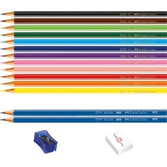 Lápis de Cor 12 cores sextavado (kit) Faber Castell