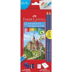 Lápis de Cor 12 cores sextavado (kit) Faber Castell