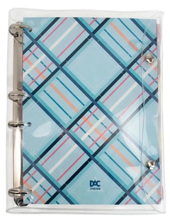 Caderno argolado colegial vision xadrez azul 192 fls - dac