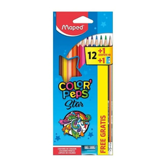 Lápis 12 cores color peps + 01 lápis de escrever e 01 apontador - maped