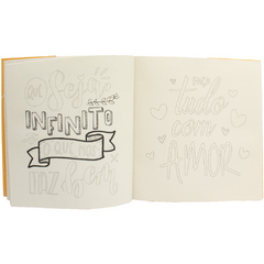 Livro de colorir antiestresse - lettering para relaxar - todo livro