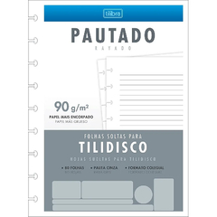 Refil pautado para caderno tilidisco colegial 80 fls