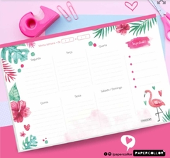 Bloco para planejamento semanal 30 Fls Flamingo