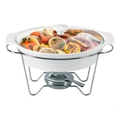 RECHAUD OVAL 2,3L DE PORCELANA DYNASTY COM INOX