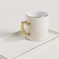 TAZA Y BANDEJA GINETTE CREAM BORDE - comprar online