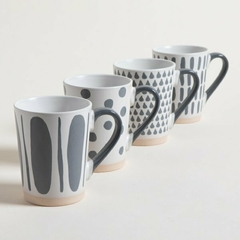 MUG DISEÑOS SURTIDOS GRISES BASE GRES 435 ML