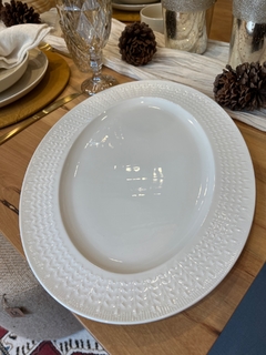 PLATO OVAL PORCELANA BLANCA ESPIGADO 40.5X29.5X2.5