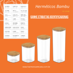 KIT POTES HERMÉTICOS TAMPA DE BAMBU