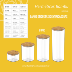 KIT POTES HERMÉTICOS TAMPA DE BAMBU