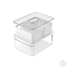 ORGANIZADOR CLEAR COM CESTO DUPLO 2,2L - comprar online