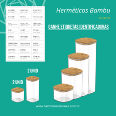 KIT POTES HERMÉTICOS TAMPA DE BAMBU