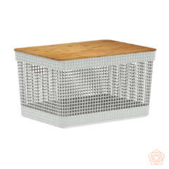 CESTO ORG. TAMPA DE BAMBU GRID 20L - comprar online