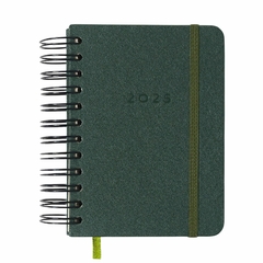 Agenda Diária 2025 CICERO A6 (11,5X16) Mini Planner Wire-O Classico VERDE OLIVA