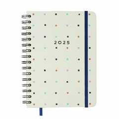 Agenda CICERO A5 2025 - Planner Semanal Anotações WIRE-O BOSSA NOVA PONTOS OFF WHITE