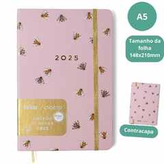 Agenda CICERO 14X21 2025 Planner Semanal Anotações COSTURADO MELISSA COLMEIA ROSA - comprar online