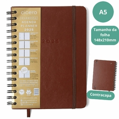 Agenda CICERO A5 2025 - Planner Semanal Anotações WIRE-O CLASSICA CAFE - comprar online