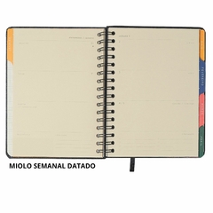 Agenda CICERO A5 2025 - Planner Wire-O Semanal Notas c divisória CLASSICO PRETA - Casa da Oliveira | Papelaria e Decoração