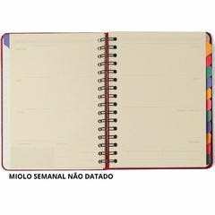 Planner Permanente cICERO A5 Wire-O Semanal Notas KRAF FLORES MAX - Casa da Oliveira | Papelaria e Decoração