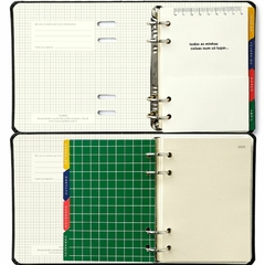 Agenda A6 CICERO 2025 Mini Planner Argolado Semanal Anotações 10,5cm x 16cm ASTRAL MARE OFF WHITE - loja online