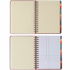 Planner Permanente CICERO A5 Wire-O Semanal Notas Classica Vermelho (Não Datado)