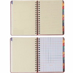 Planner Permanente CICERO A5 Wire-O Semanal Notas Classica Vermelho (Não Datado) na internet