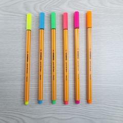 CONJUNTO DE 6 CANETAS STABILO POINT 88 FINELINER NEON - comprar online