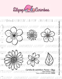 Cartela de Carimbos - "Flores 1" - LILIPOP CARIMBOS