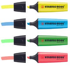 KIT 4 MARCADORES STABILO BOSS - NEON