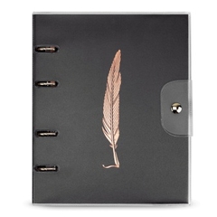 CADERNO PREMIUM ARGOLADO PVC - NOIR PENA - ULTRA 16,5X24cm