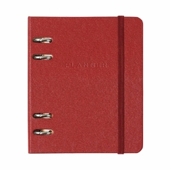 Agenda A6 CICERO 2025 Mini Planner Argolado Semanal Anotações 10,5cm x 16cm Classico VERMELHO QUENTE